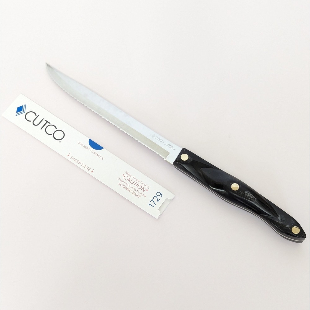 Cutco 1729 Petite Carver Knife Black Swirl Handle Factory Sharpened/Serviced 12"